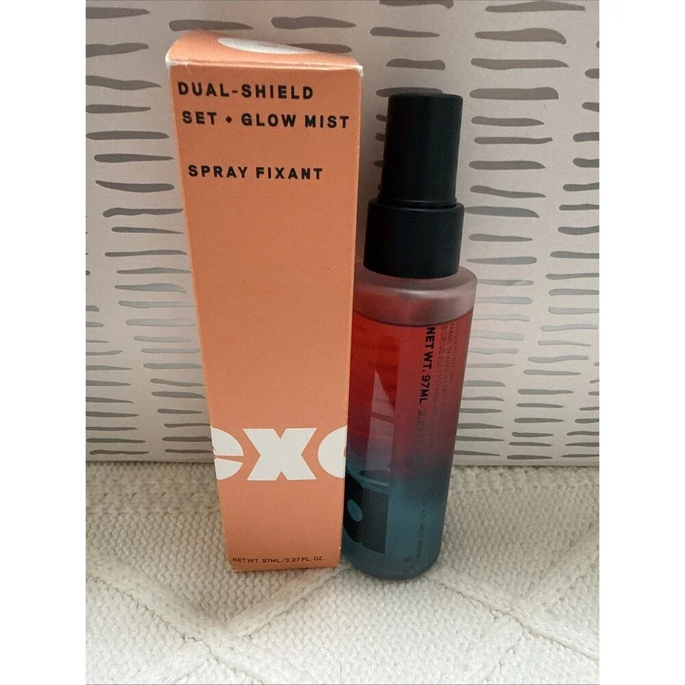 EXA Credo Setting Spray Dual Shield Set + Glow Mist 3.27 OZ. Hydrating Mist New